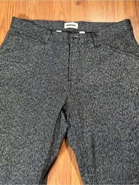 Taylor Stitch Mens 33 Organic Cotton Pants Charcoal Gray Salt and Pepper Button